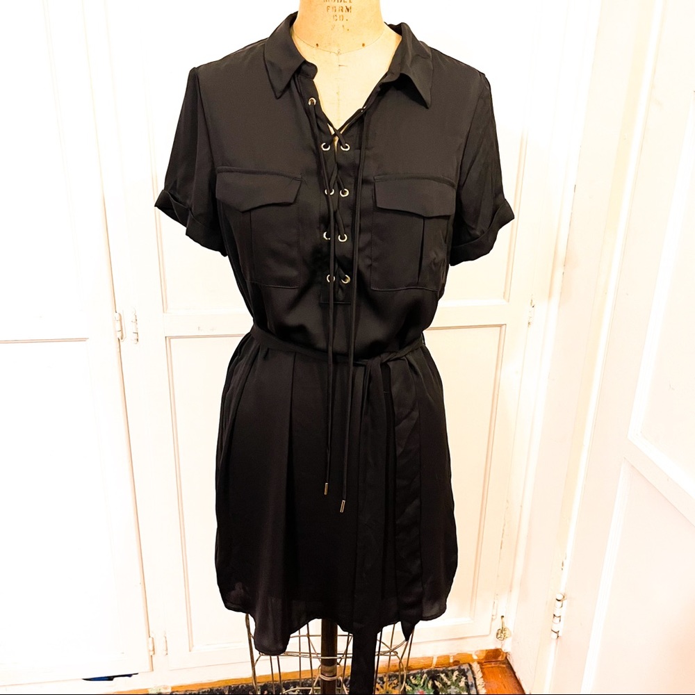 Revolve Lace Black Shirt Dress S